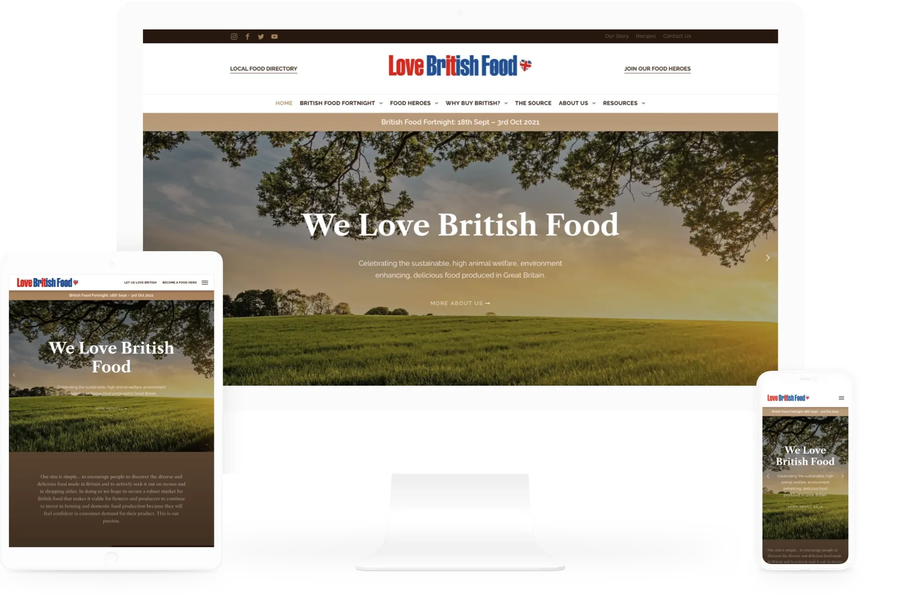 Love British Food Portfolio Page. Web Design by Cotswold Web Cheltenham
