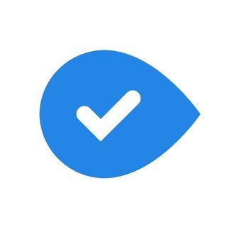 A blue circle with a white check mark inside of it.