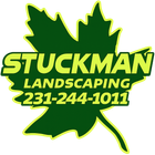 Stuckman Landscaping Stuckman Landscaping logo with green leaf and yellow text, phone number 231-244-1011
