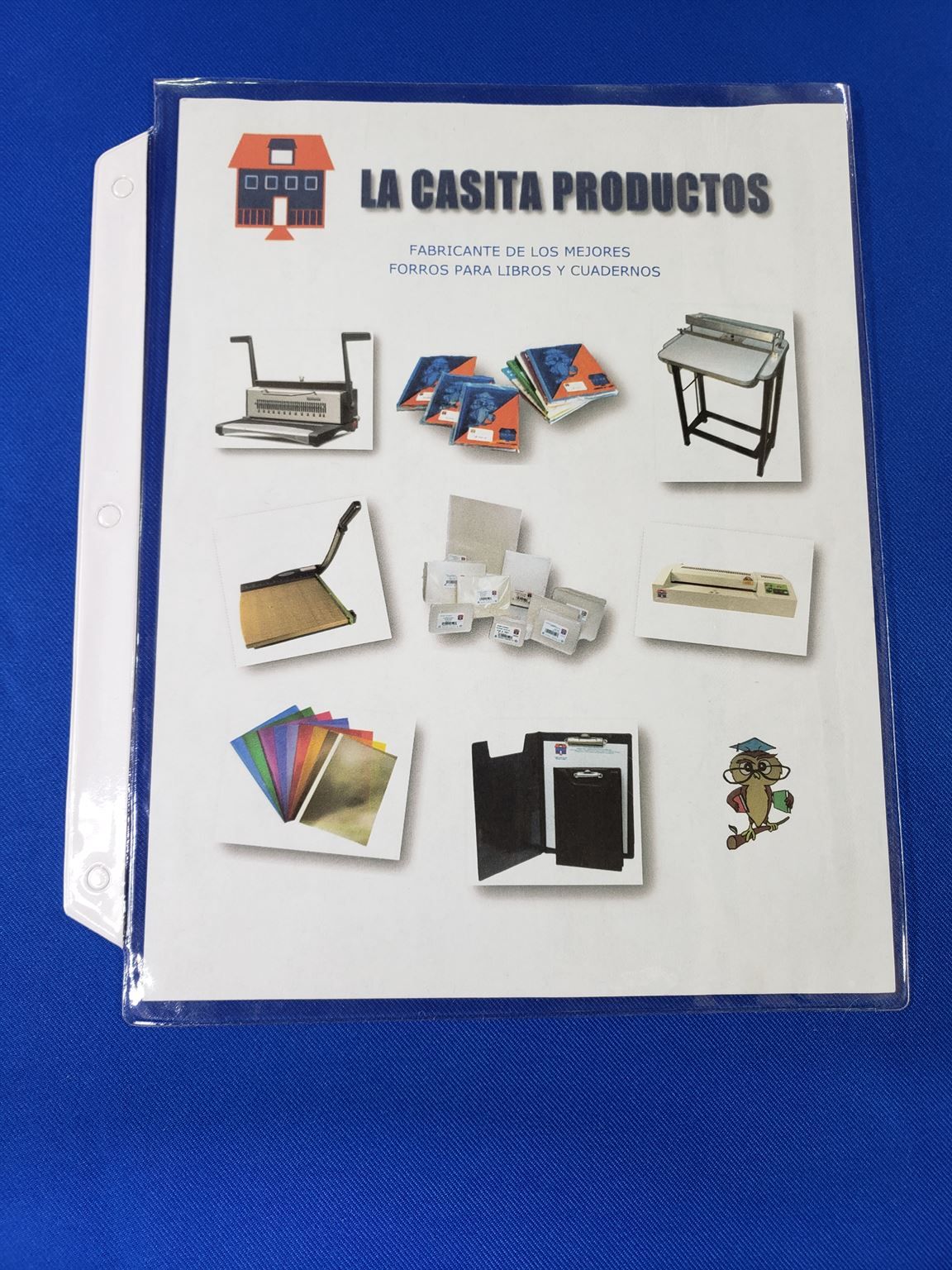 Mica de vinil con ceja 3 perforaciones reforzada