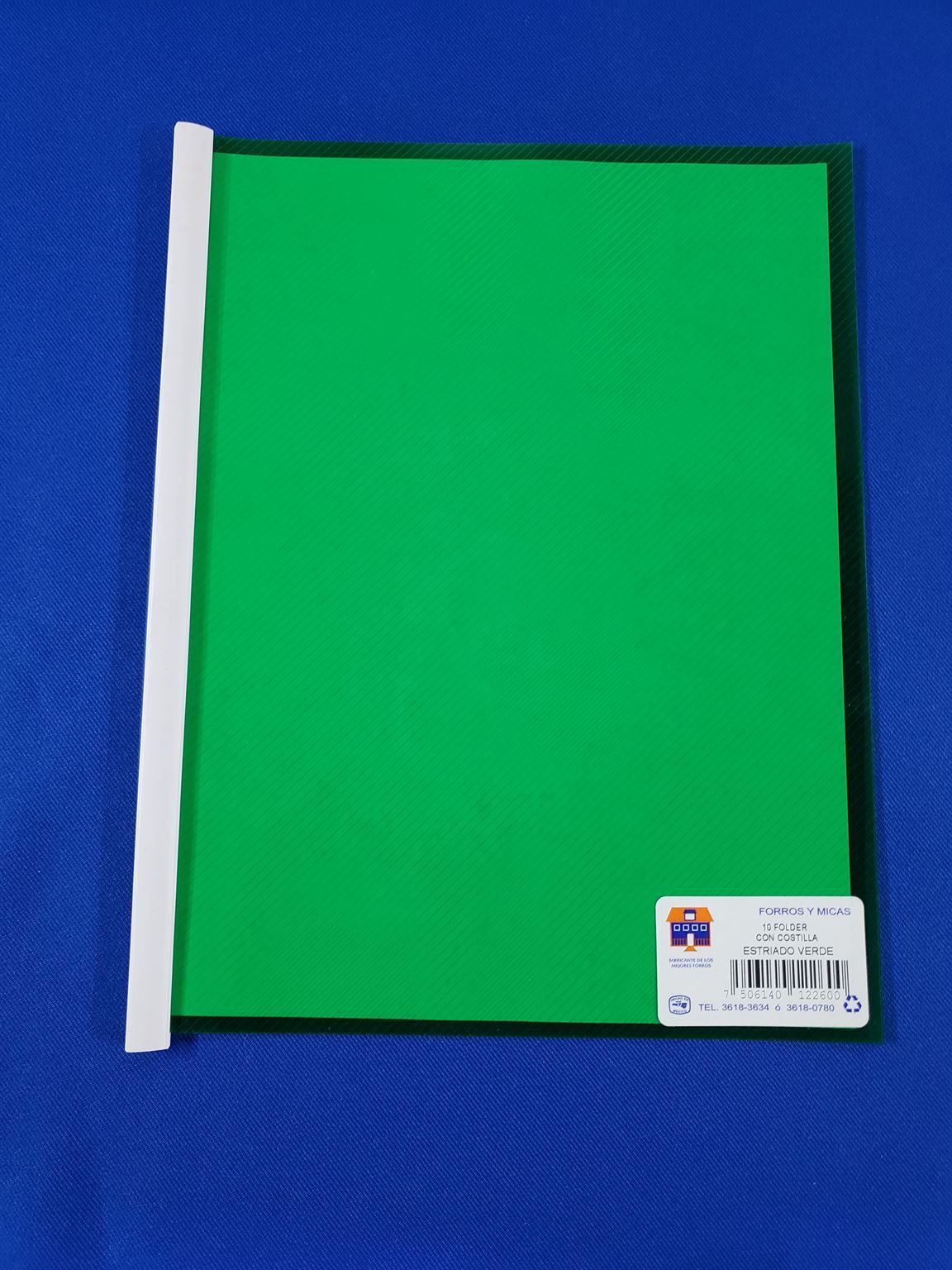 Folder con costilla estriado verde