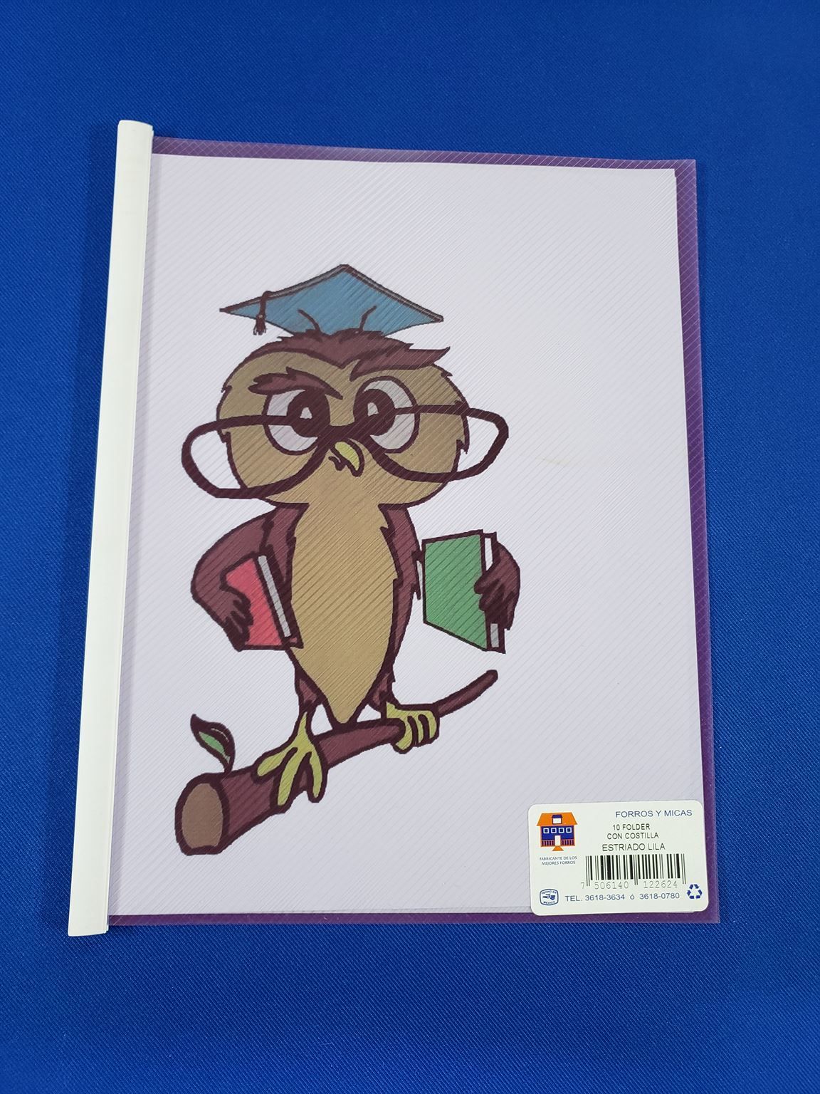 Folder con costilla estriado lila