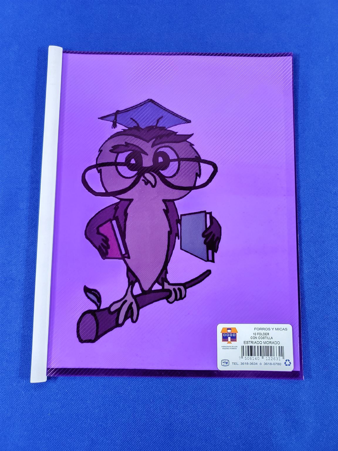 Folder con costilla estriado morado