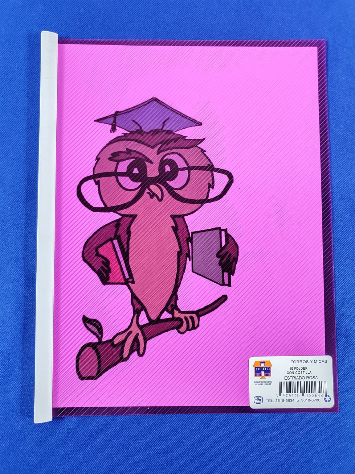 Folder con costilla estriado rosa