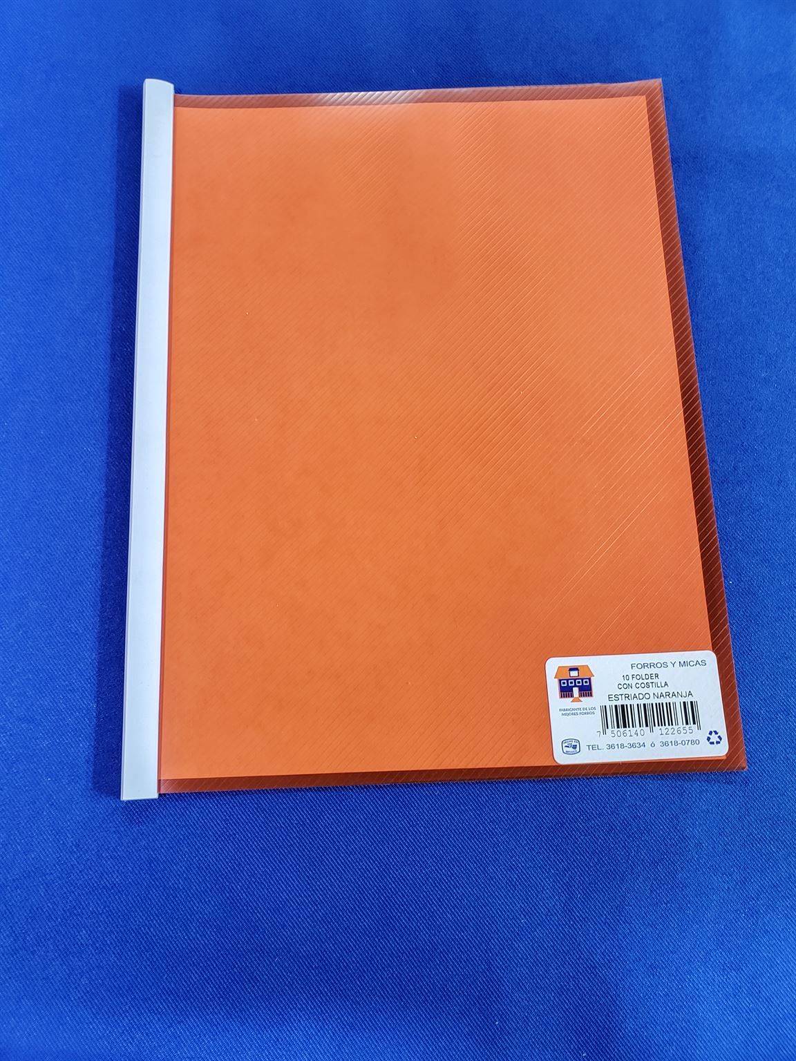 Folder con costilla estriado naranja