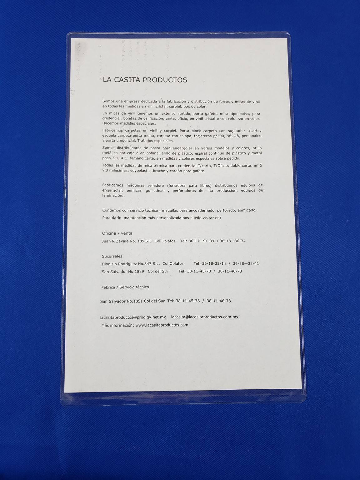 Mica tamaño  Oficio