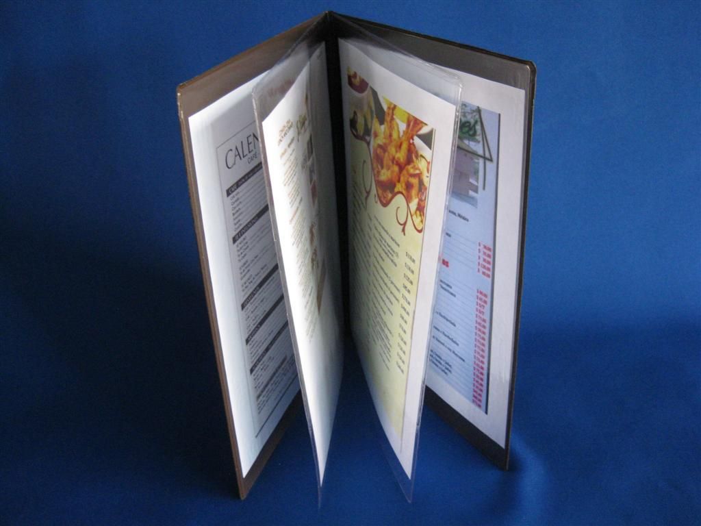 Carpeta porta menú con cubierta y micas extras