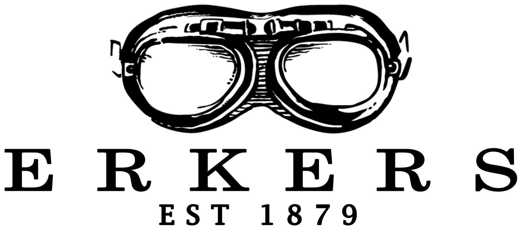 Logo featuring a vintage pair of aviator goggles above the text 