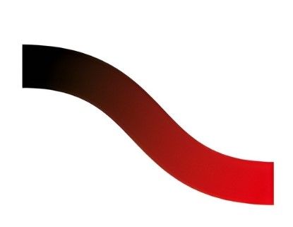 Una linea ondulata e sfumata passa dal nero al rosso.