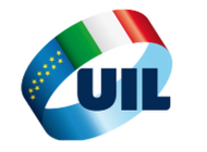 Logo UIL con nastro blu, verde, bianco e rosso, nei colori della bandiera italiana.