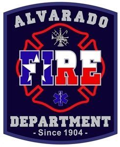 A logo for the Alvarado fire department since 1904