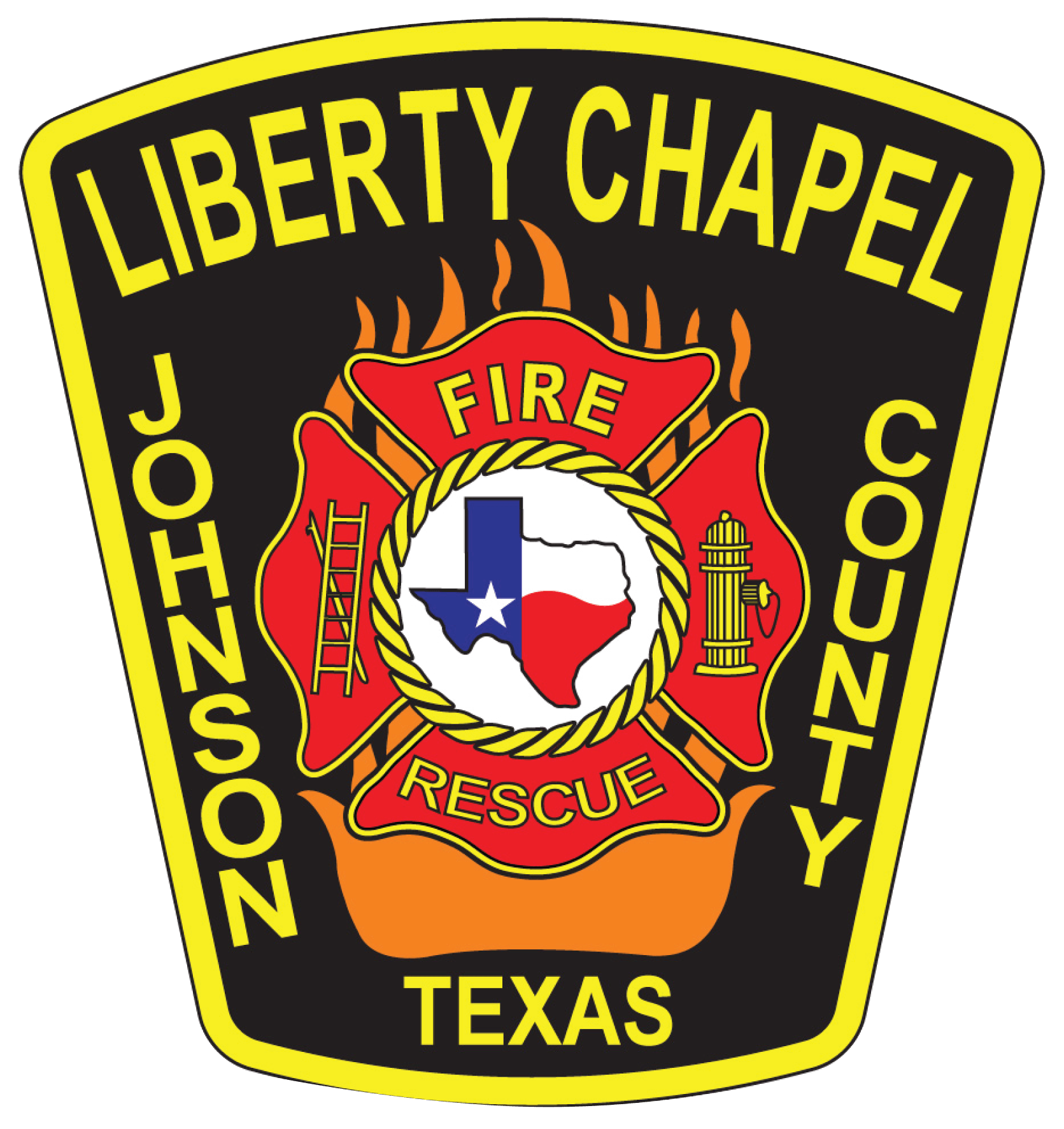 A Liberty Chapel fire rescue patch from texas