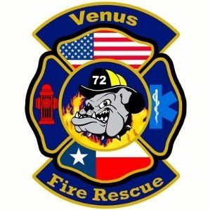 A logo for Venus fire rescue with a bulldog