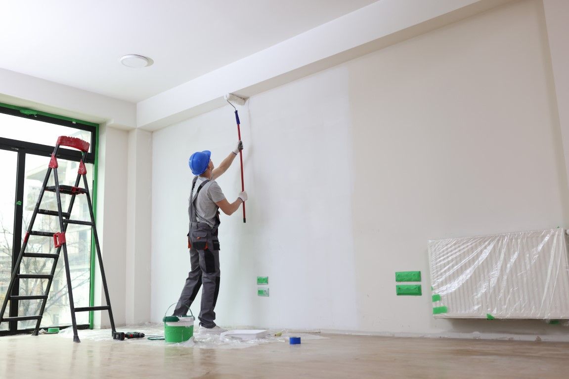 professional painting getting the job done in a space