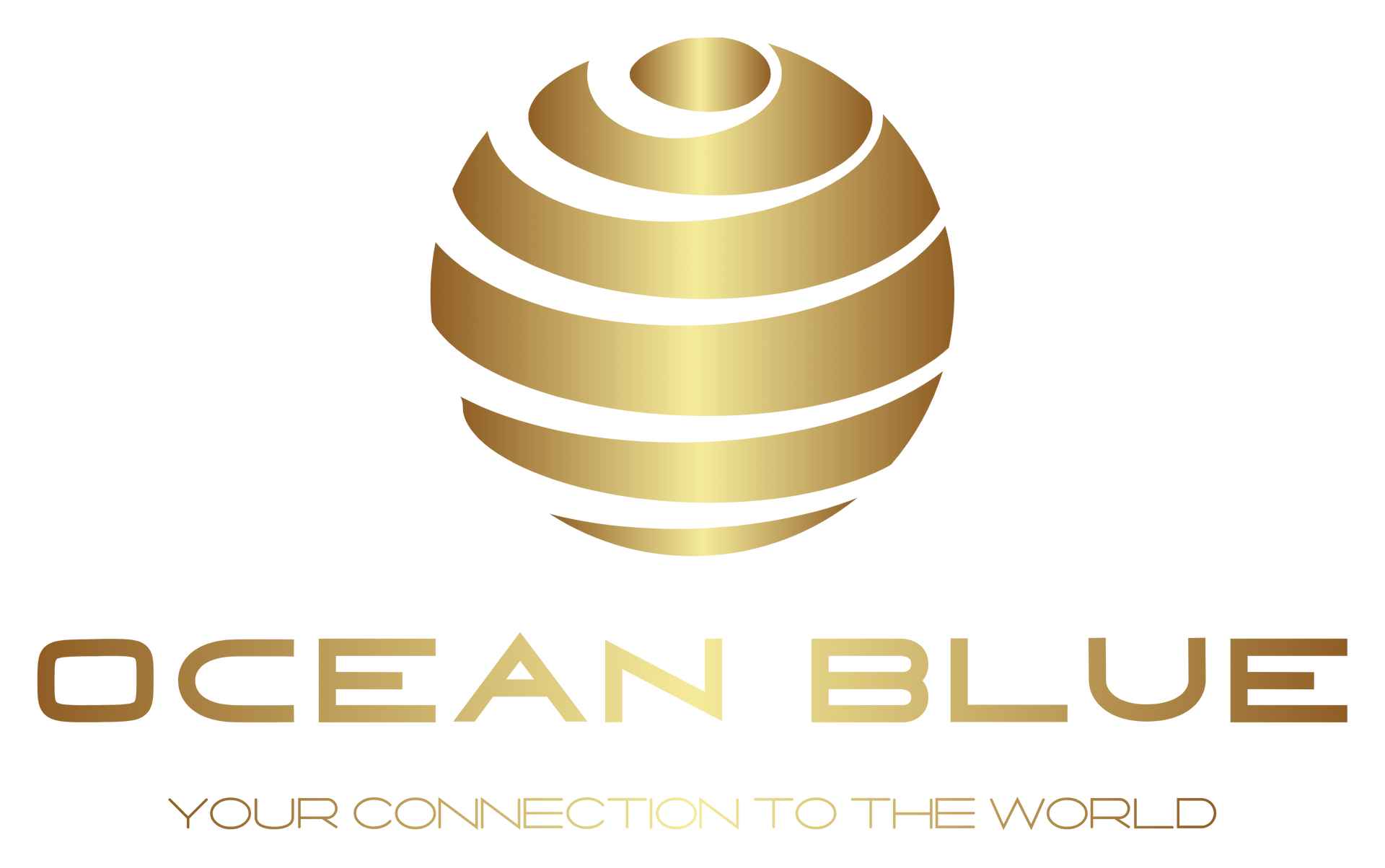 A logo for ocean blue your connection to the world, a logistics, cargo and freight company