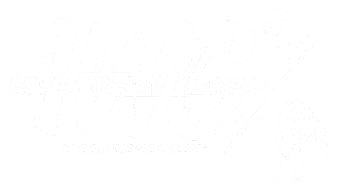 Indianna Window Cleaning White architectural drawing of a building's facade, with windows, doors, and roof