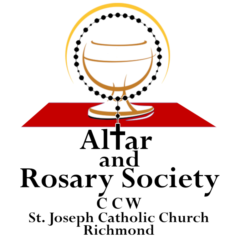 Altar and Rosary Society logo with rosary and altar, St. Joseph Catholic Church, Richwood