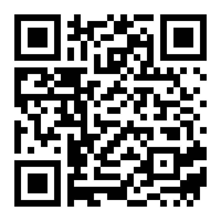 Black-and-white QR code on a white background
