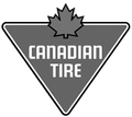 The logo for canadian tire has a maple leaf on it.
