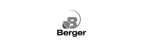 A black and white logo for berger on a white background.