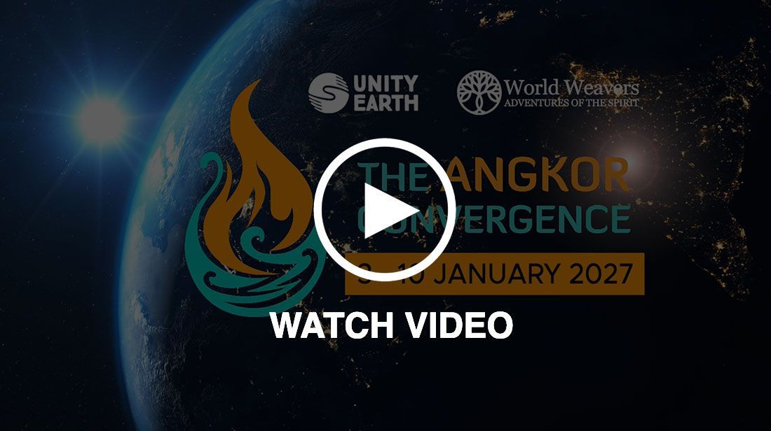 Promotional banner for “The Angkor Emergence” with play button and “Watch video” text on a dark background