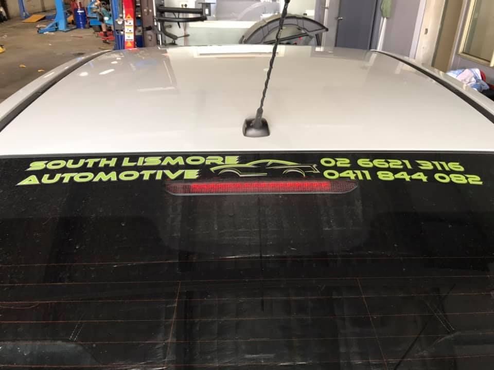 A Car With a Sticker That Says South Lismore Automotive — Mechanic in Lismore, NSW