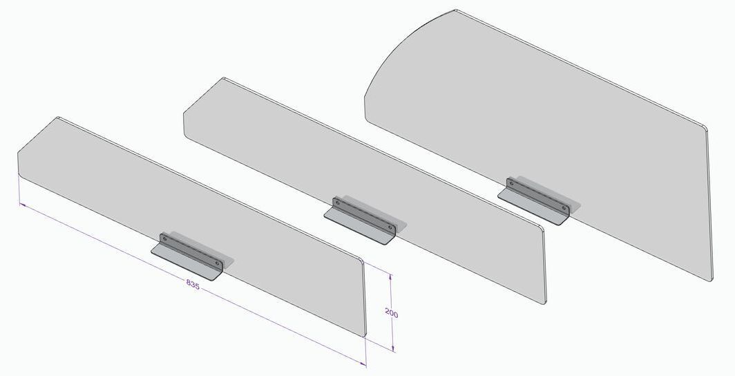 Thekentrennscheibe nach Maß für Kühltheke Thekentrennscheibe nach Maß für Kühltheke aus Acrylglas oder Polycarbonat