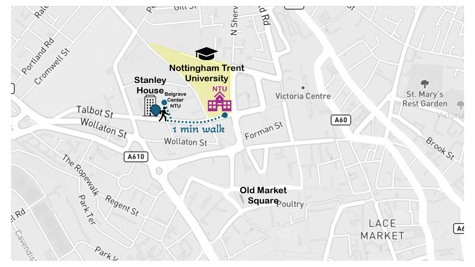 Stanley House Student Living map