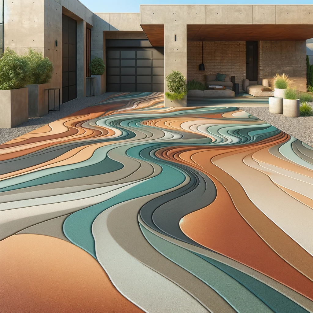 coloured concrete driveway 