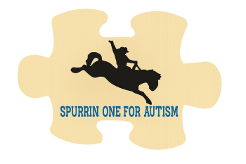 spurrin one for autism logo bucking horse on puzzle piece