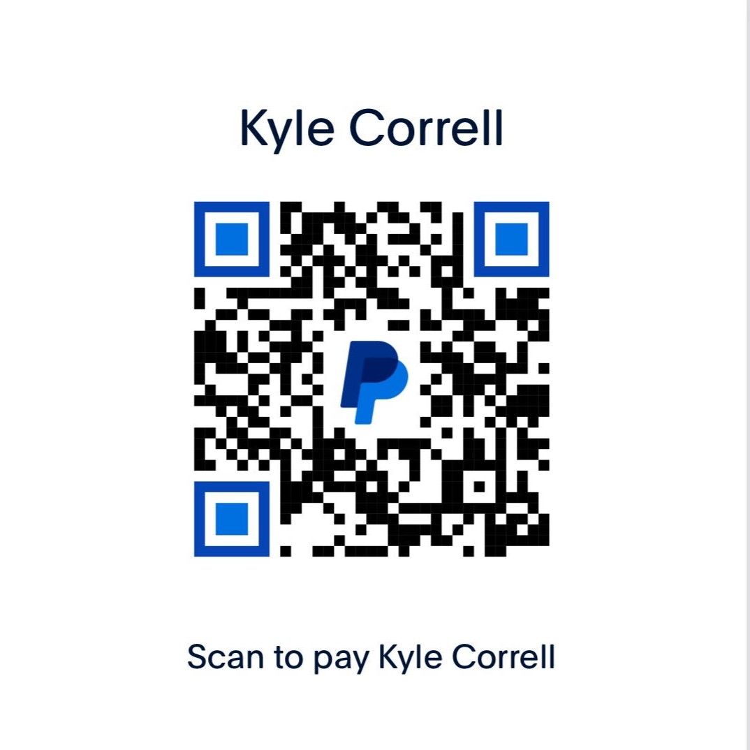 A qr code with a paypal logo on it.