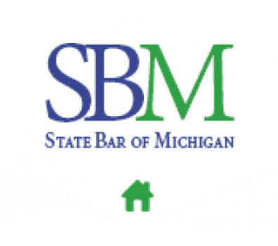 A logo for the state bar of michigan