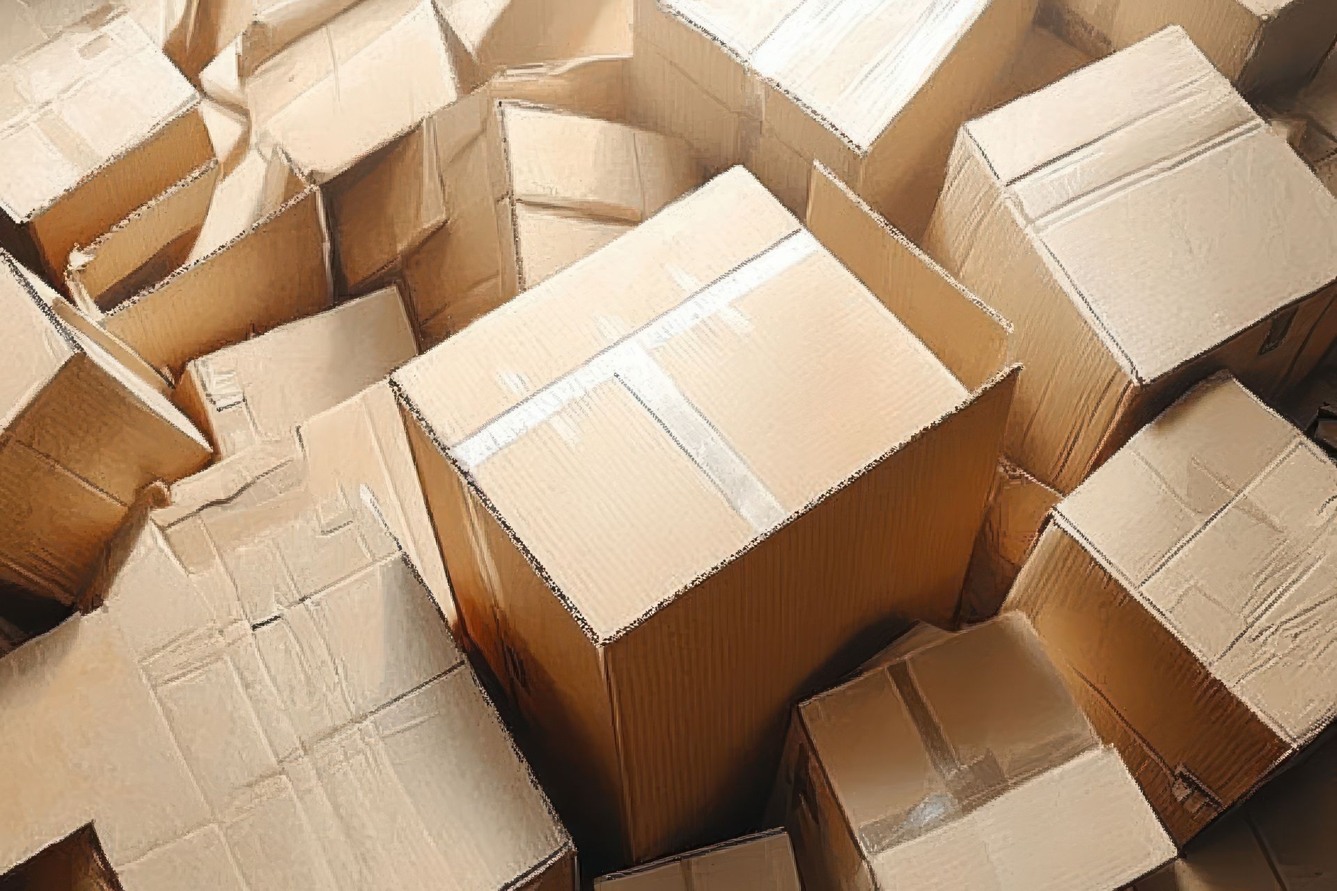 Many packing boxes
