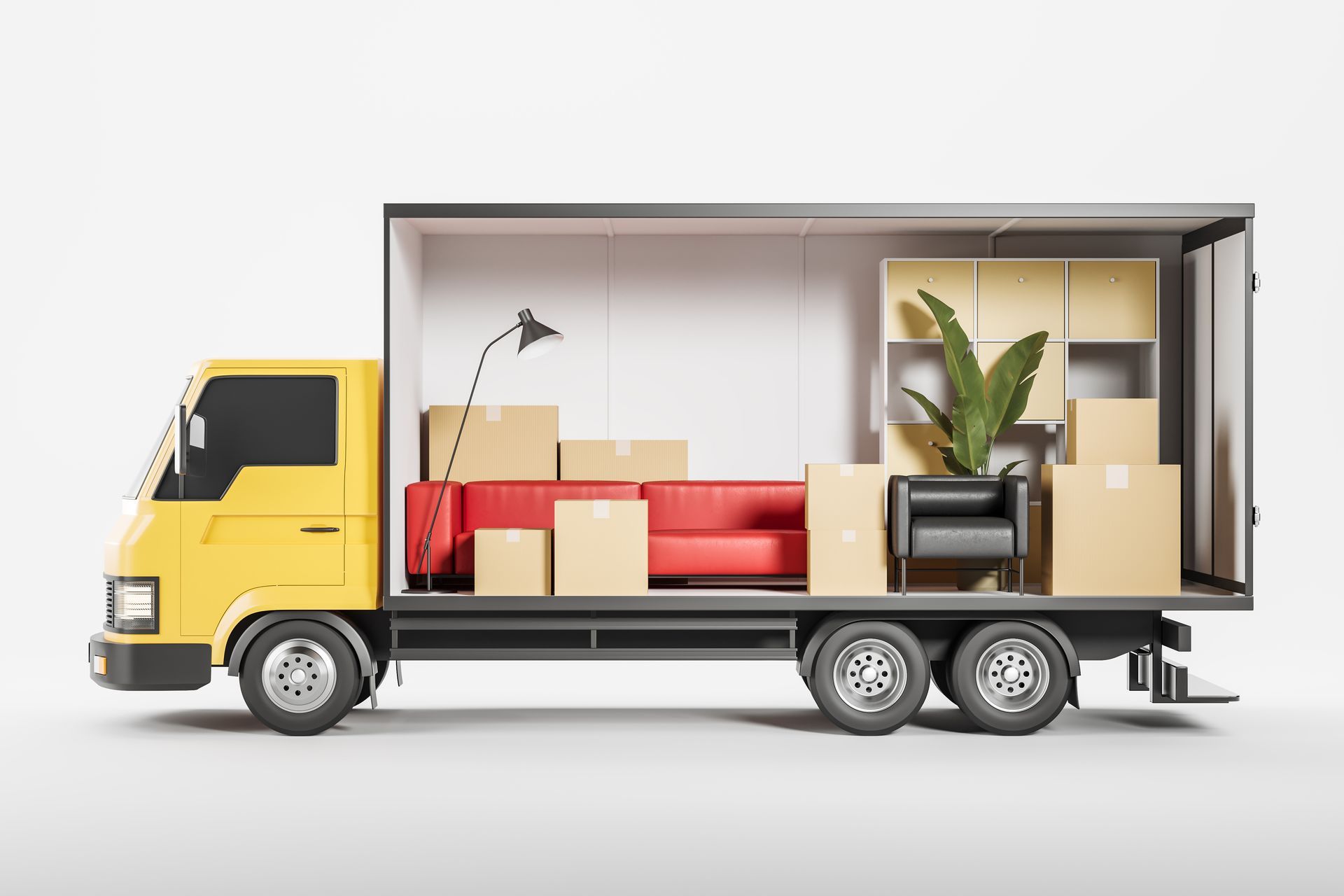 Inside of moving truck