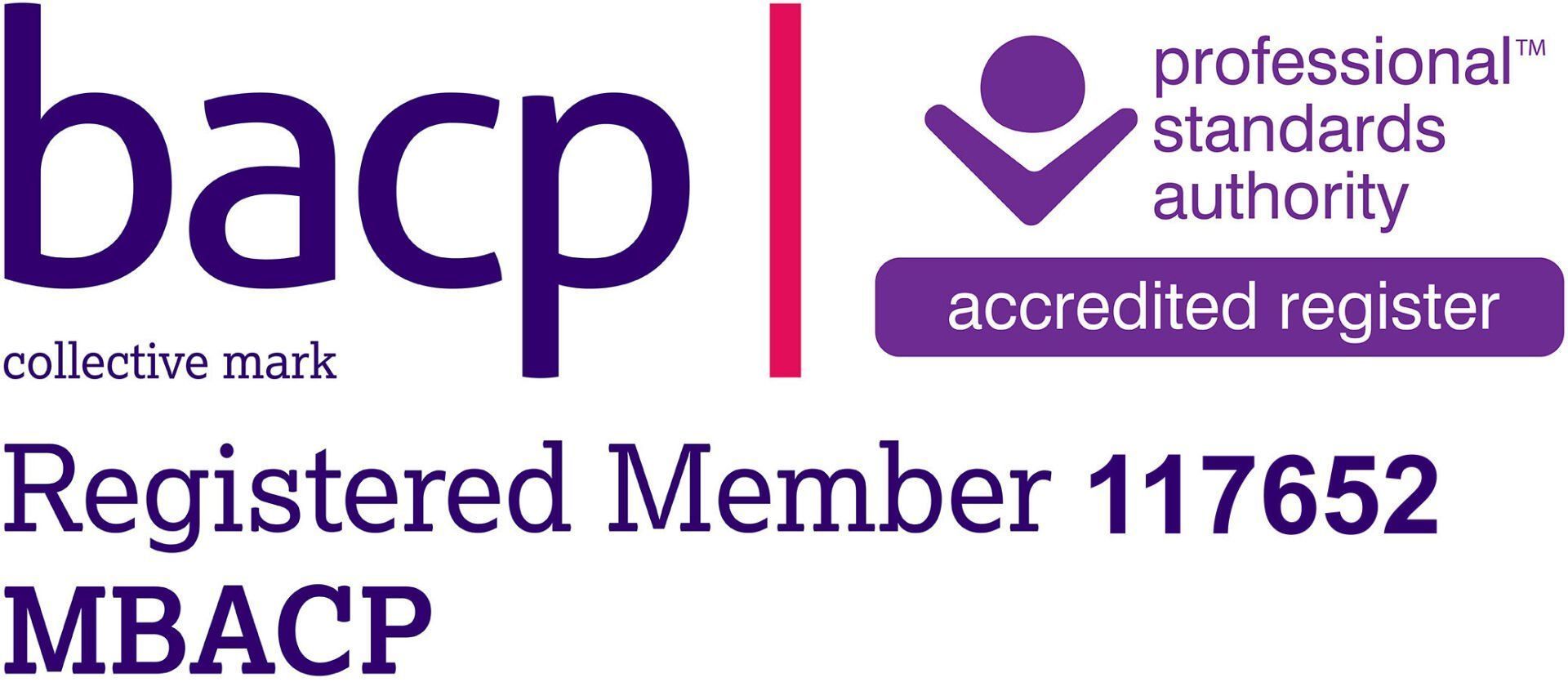 BACP logo showing member number 117652