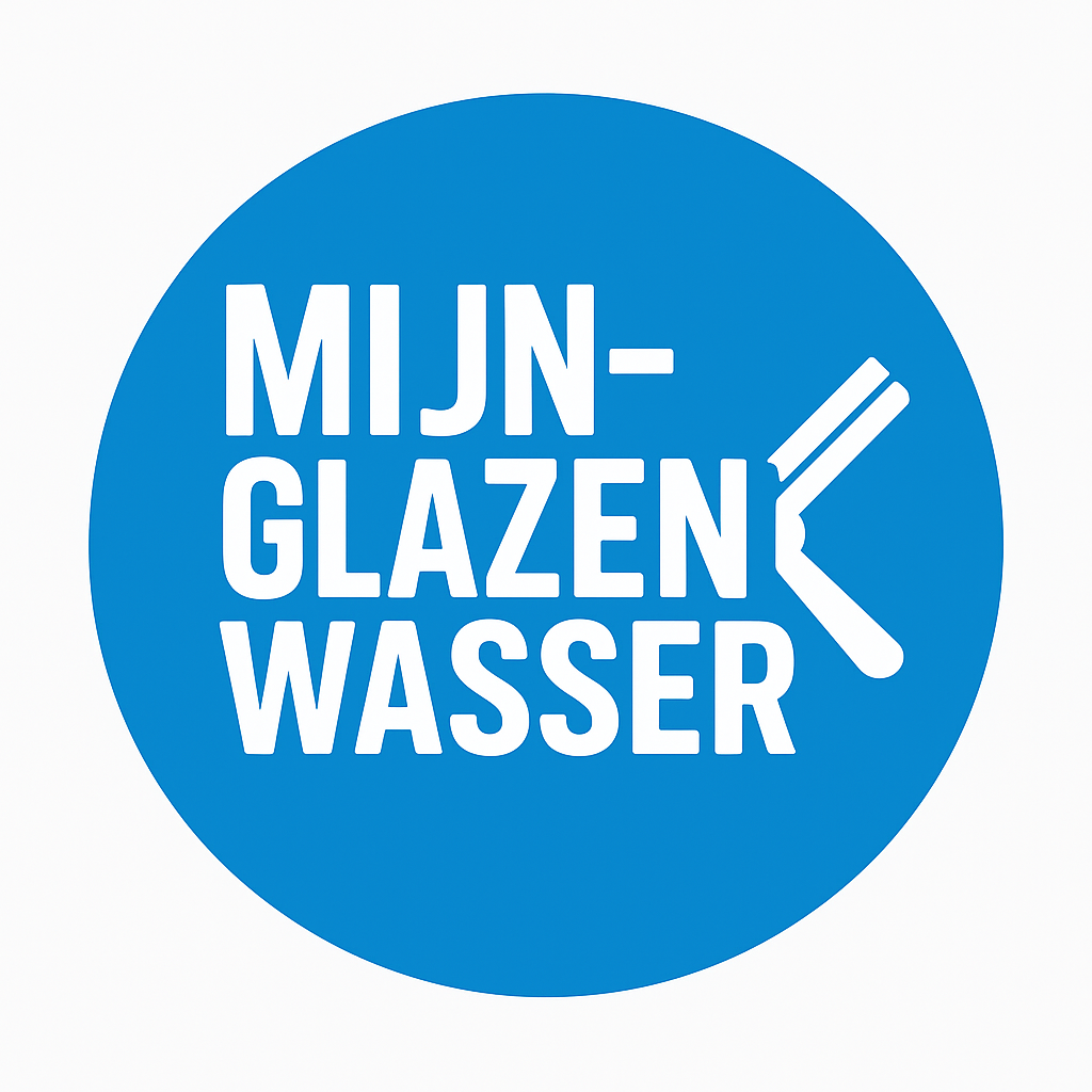 Een blauwe cirkel met daarin de witte tekst 