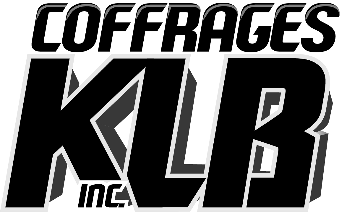 Un logo noir et blanc pour une entreprise appelée coffres klb inc.