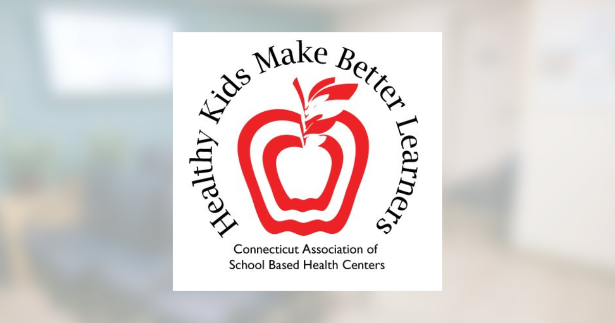 Healthy Kids Make Better Learners logo with a red apple and school-based health center text