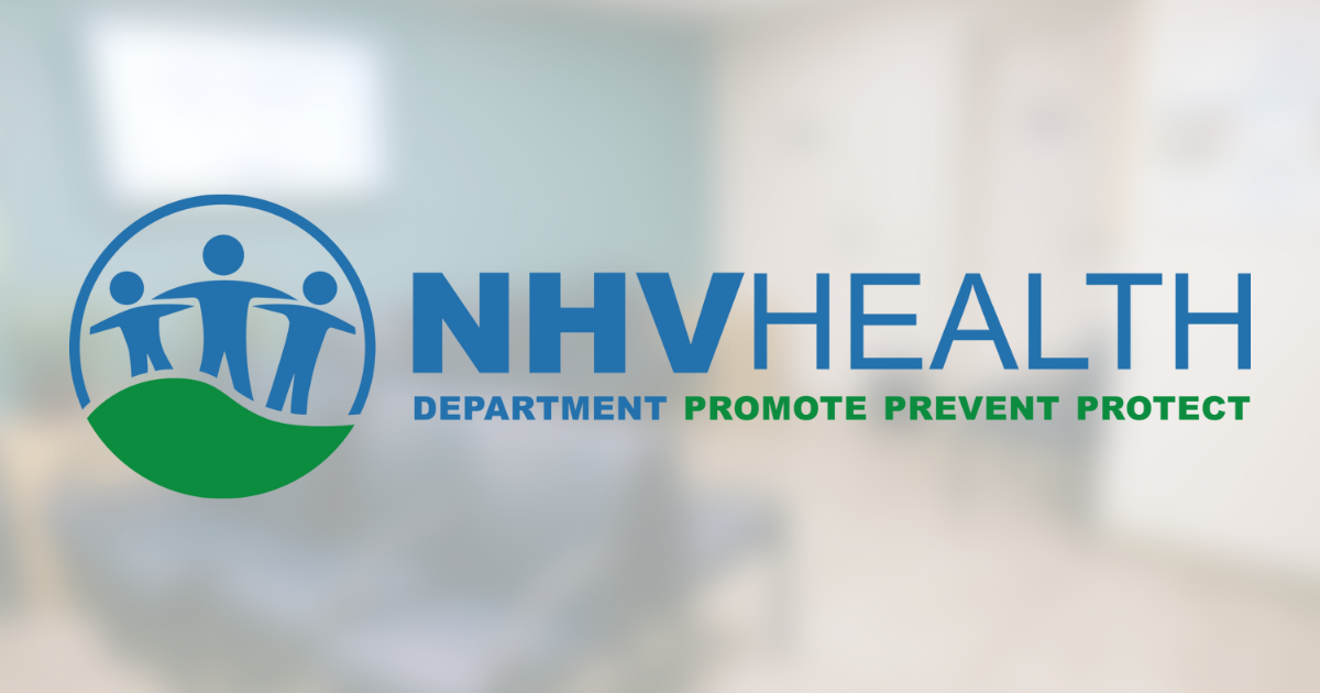 NHV Health logo with blue and green family icon and the words “DEPARTMENT PROMOTE PREVENT PROTECT”