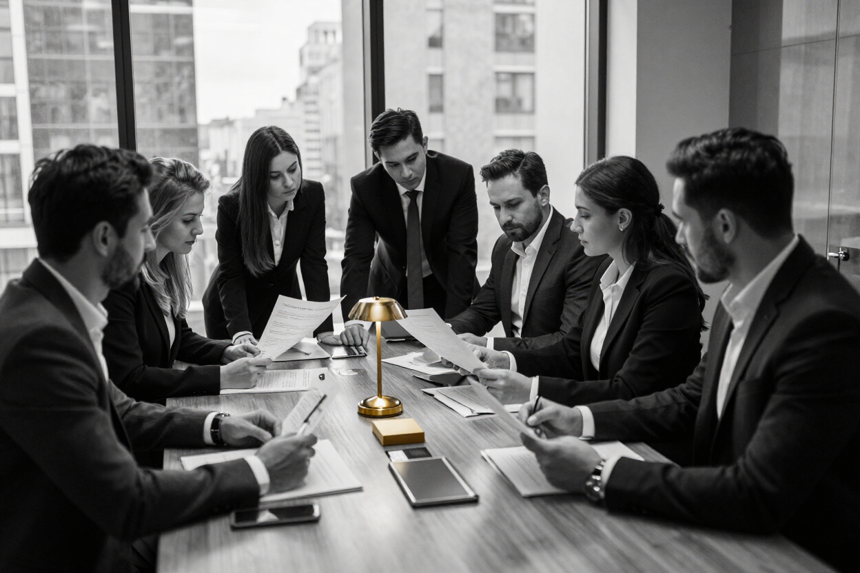 Parceiros comerciais em reunião
