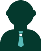 A silhouette of a man wearing a tie.