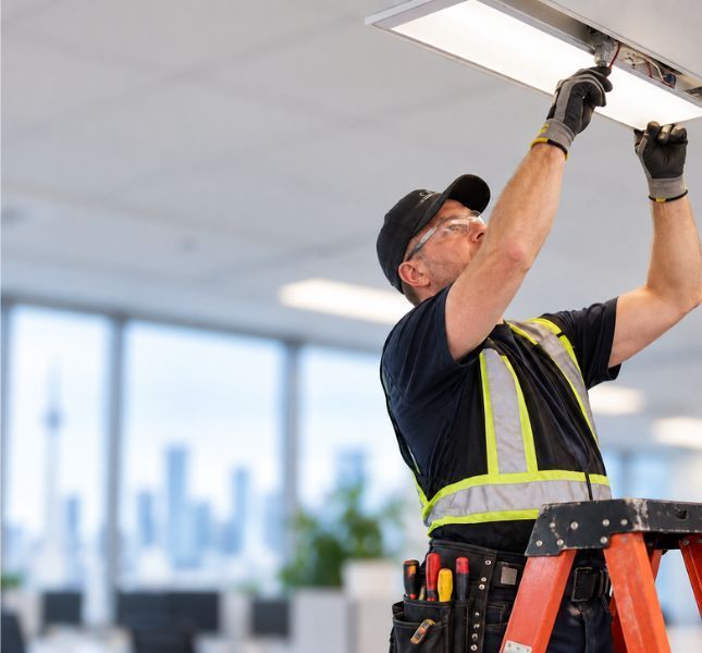 Installation and upgrades for office lighting, LED systems, clarington, Ontario