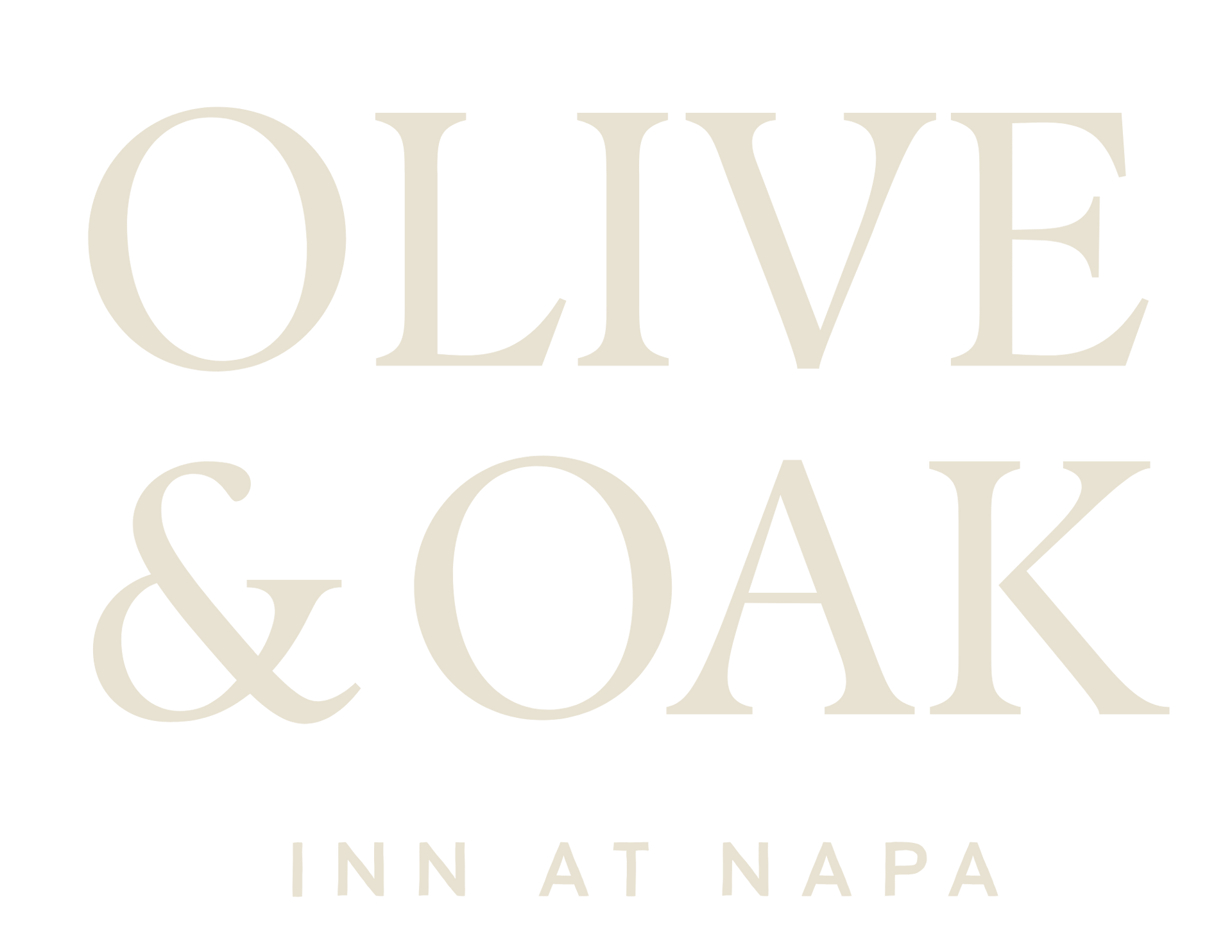 Olive & Oak Inn at Napa logo in pale gold on a white background