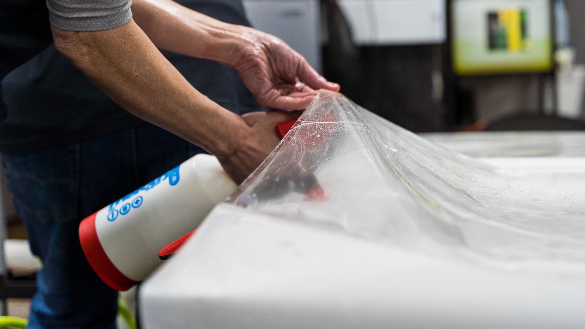 Paint Protection Film - Spraying under the film In La Mesa, CA