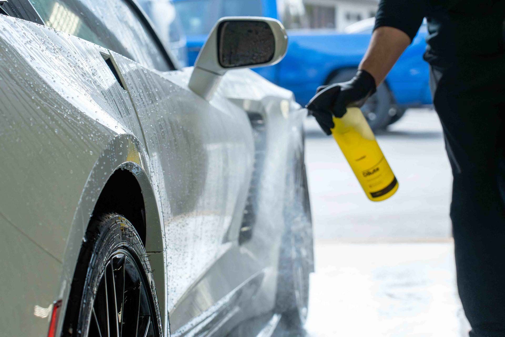 Ceramic Coating - Spraying The Side of the Car In La Mesa, CA