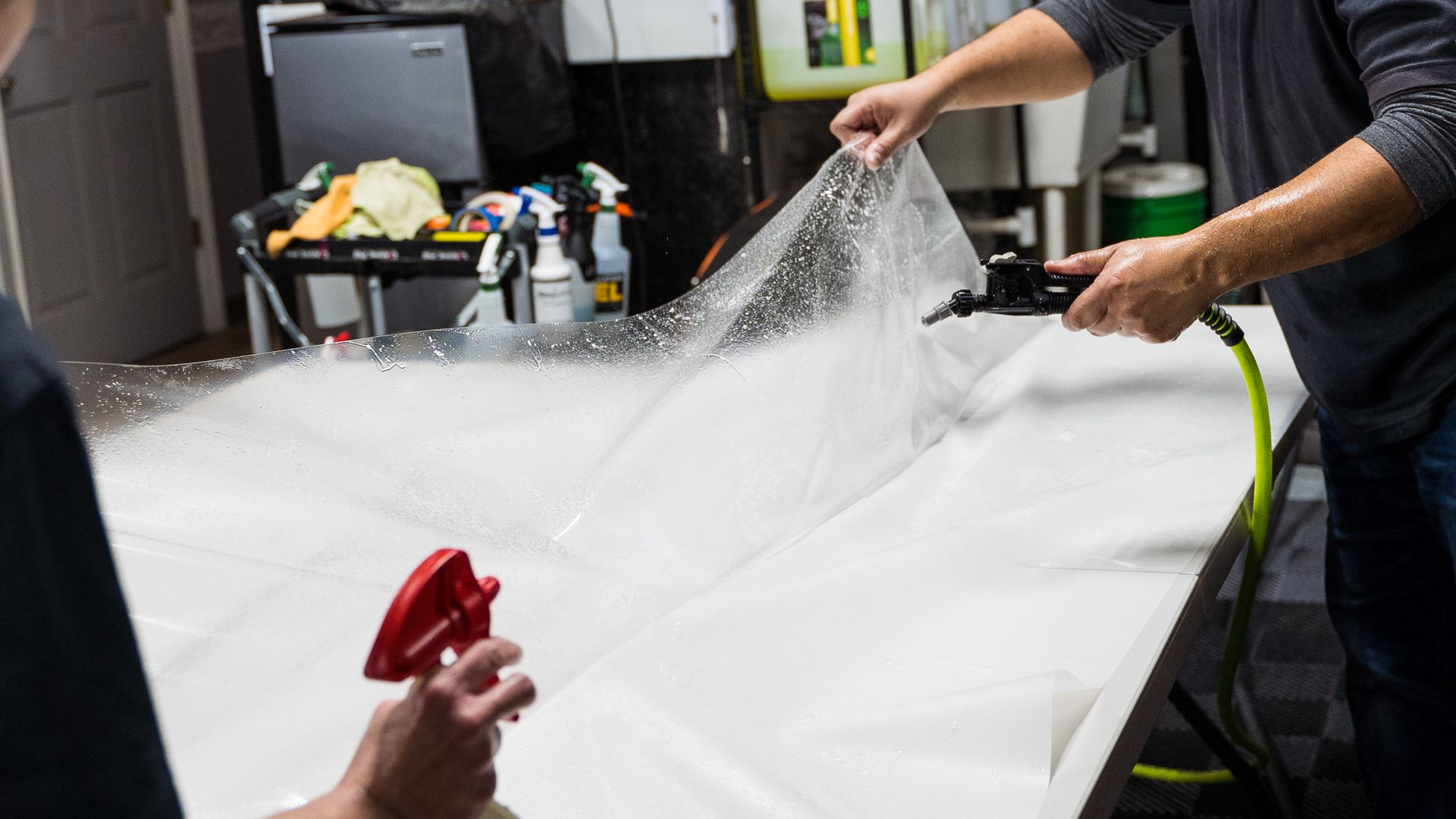 Paint Protection Film - Spraying under the Film In Poway, CA