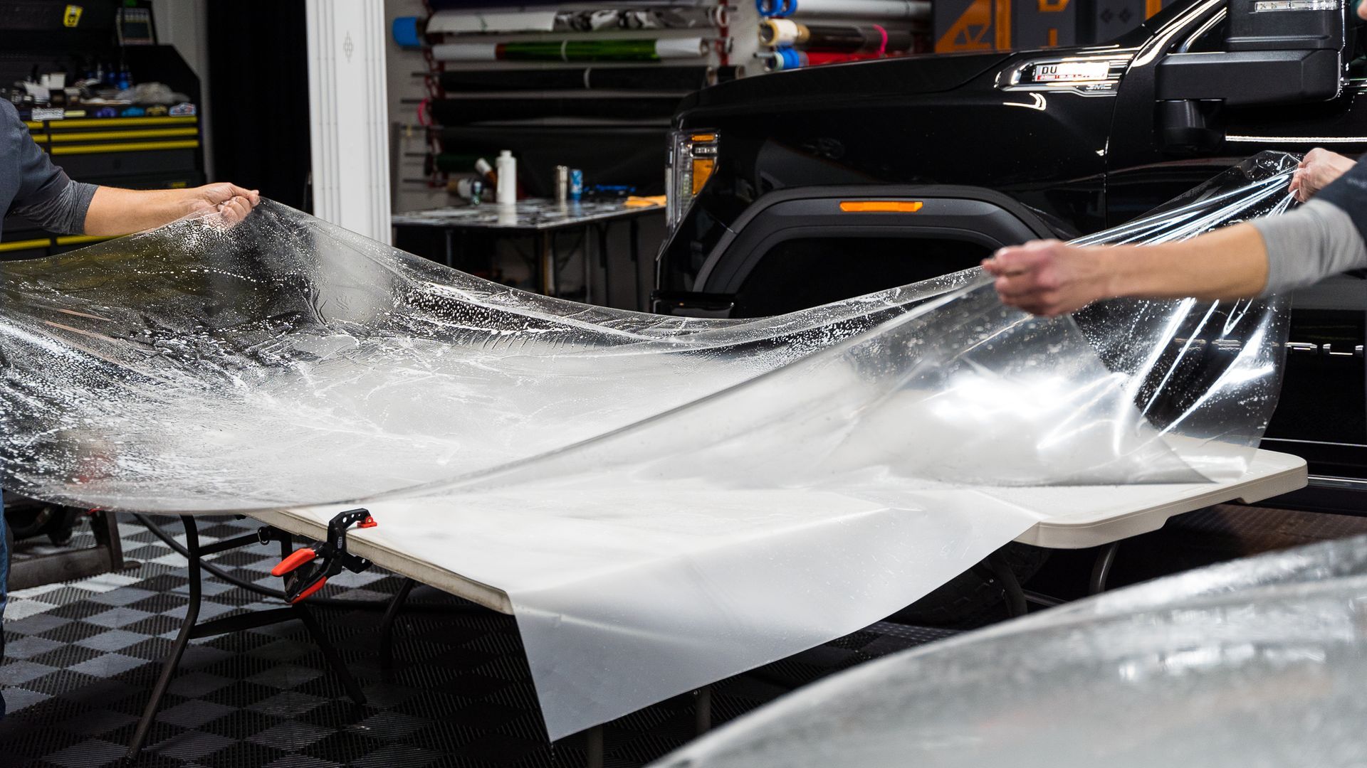 Paint Protection Film - Laying out the film for the car In Alpine, CA