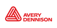 Avery Dennison red logo and text on a white background