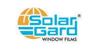 Solar Gard Window Films logo in blue and orange with a sun icon