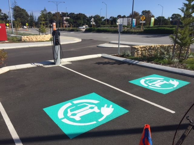 A line painting for a car park, showcasing custom line marking services.